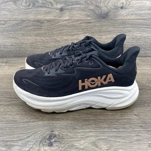 Hoka Shoes - Hoka Women's Sneakers Black with Rose Gold Logo